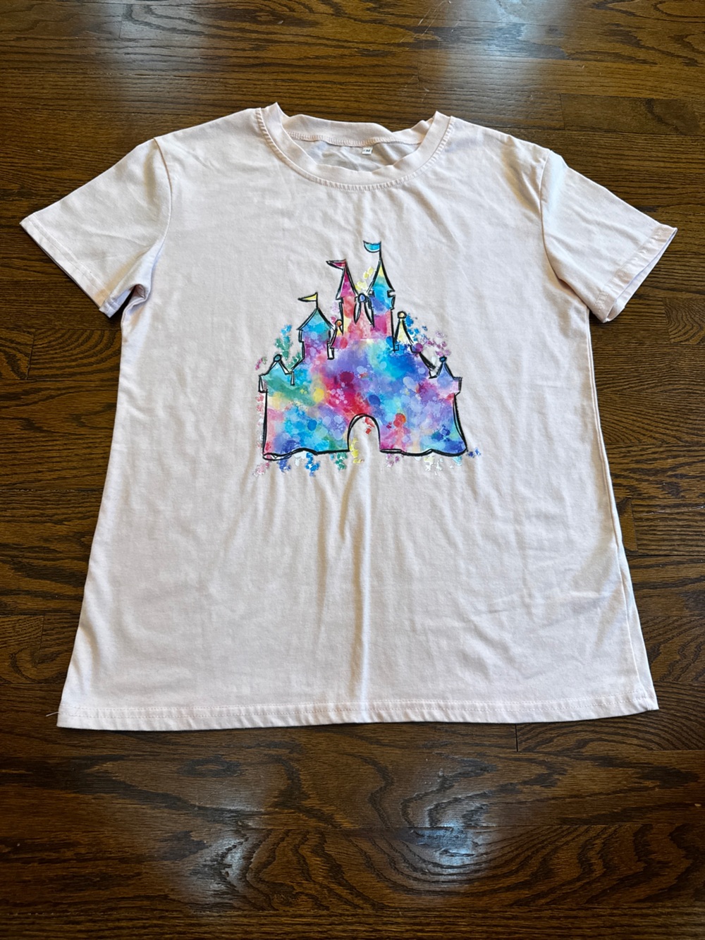 Disneyland Women’s Multicolor Disney Castle Graphic Tee - Pink